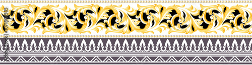 Obraz na płótnie seamless beautiful wallpaper cards border design floral leaf vintage ornament Victorian geometric ethnic print paisley w salonie