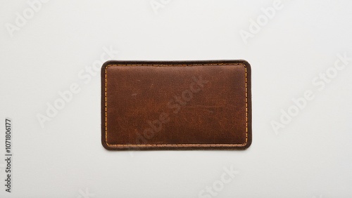 Minimalist brown leather tag mockup, ideal for fashion and branding visuals