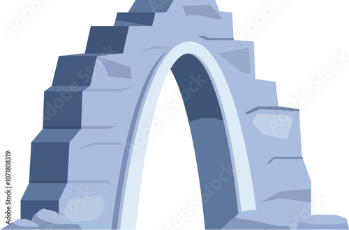 Stone arch bridge symbolizing connection, featuring a sturdy architectural design against a white background