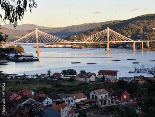 Puente de Rande vista desde Domaio, Galicia photo