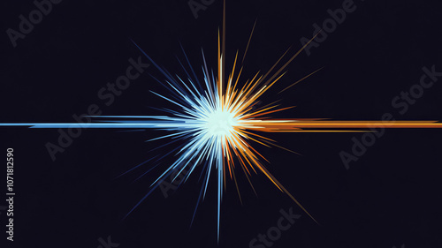 Wallpaper Mural The collision of blue and orange beams at the center point Torontodigital.ca