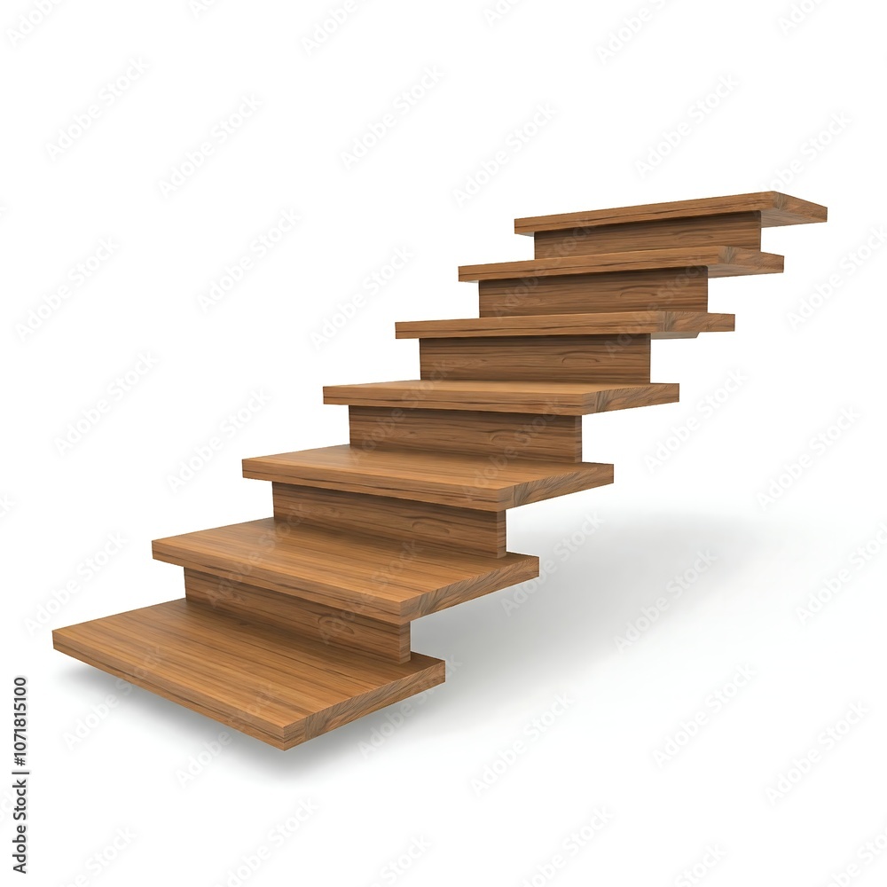 Wooden stairs isolated on white background Wooden stairs isolated on white background