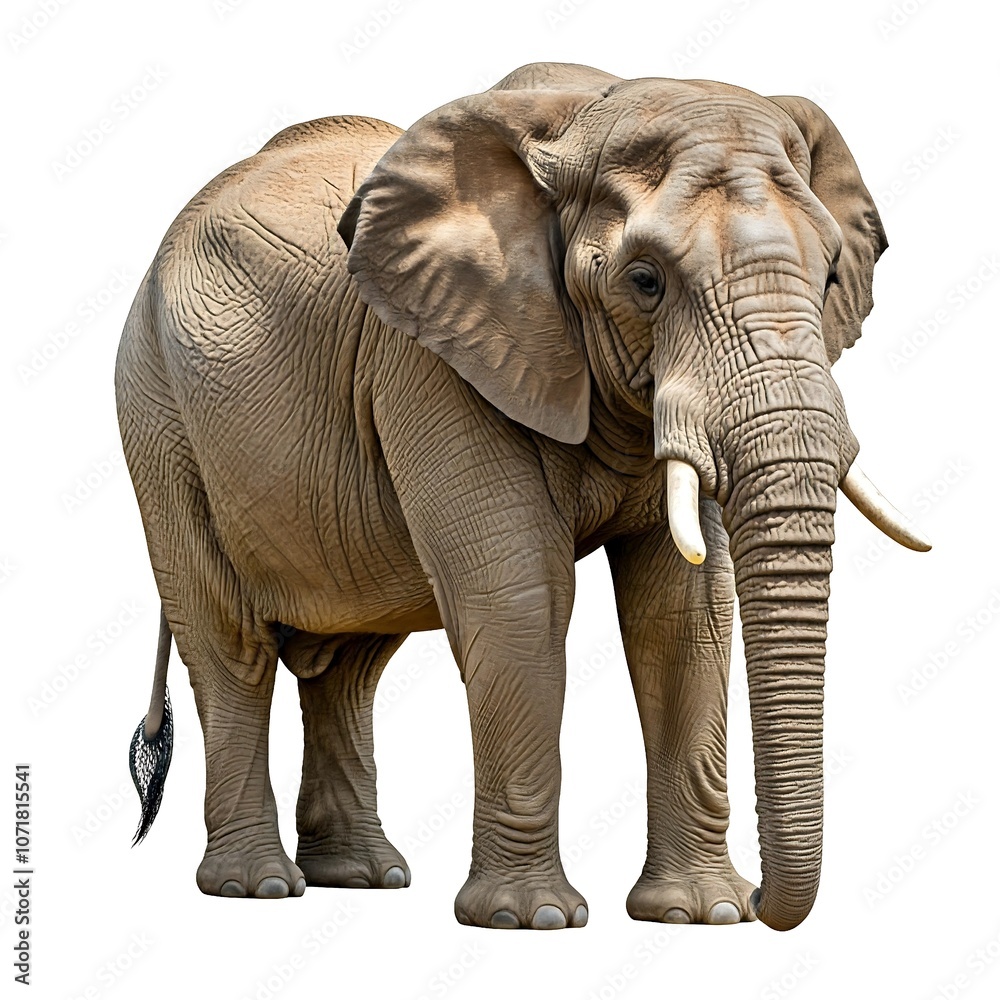 Obraz premium Elephant isolated on white background, wildlife animal