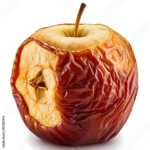 Apple (dried) on isolated white background