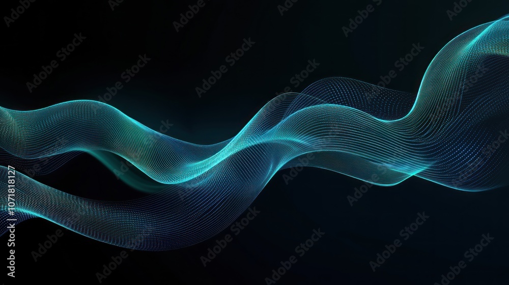 Fototapeta premium Abstract flowing lines with a digital aesthetic, evoking motion and fluidity.