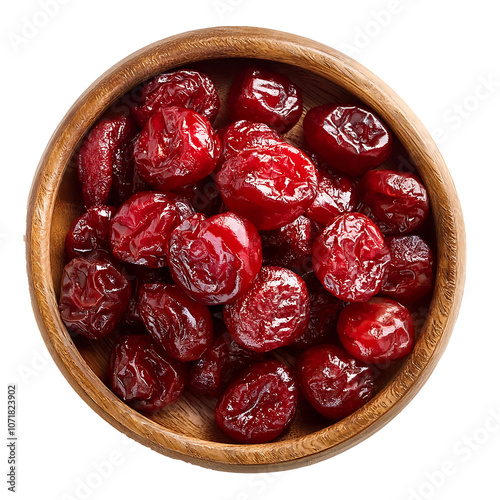 Cherries (dried) on isolated white background