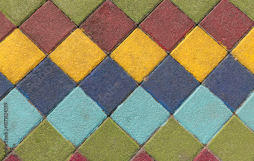 Texture of colored tiles on...