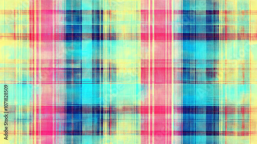 Abstract Background with Colorful Plaid Pattern