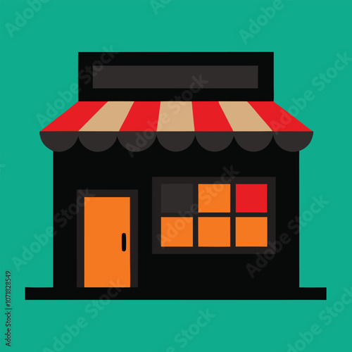 shop building vector illustration. store building