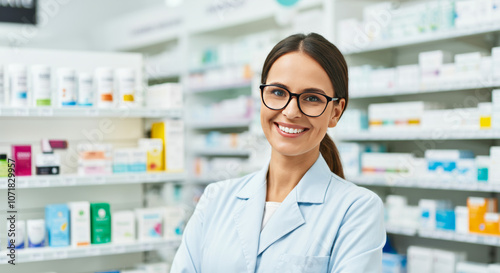 Free Download Friendly pharmacist assisting customers in a well-organized pharmacy with various products on display during daylight - GFXLoad