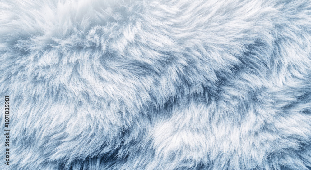 Obraz premium A close-up view of soft, blue faux fur, showing its texture and fluffy appearance