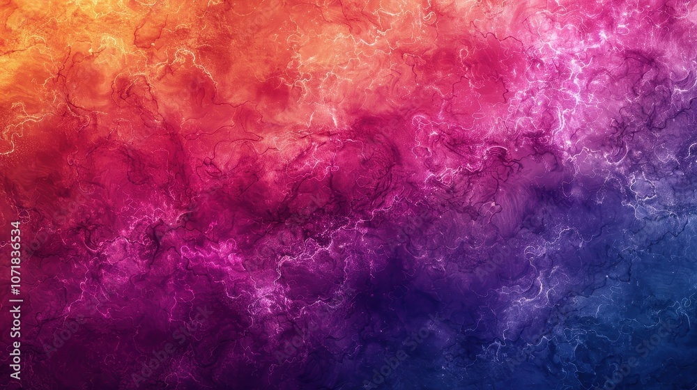 Fototapeta premium A vibrant abstract design featuring swirling colors from orange to purple.