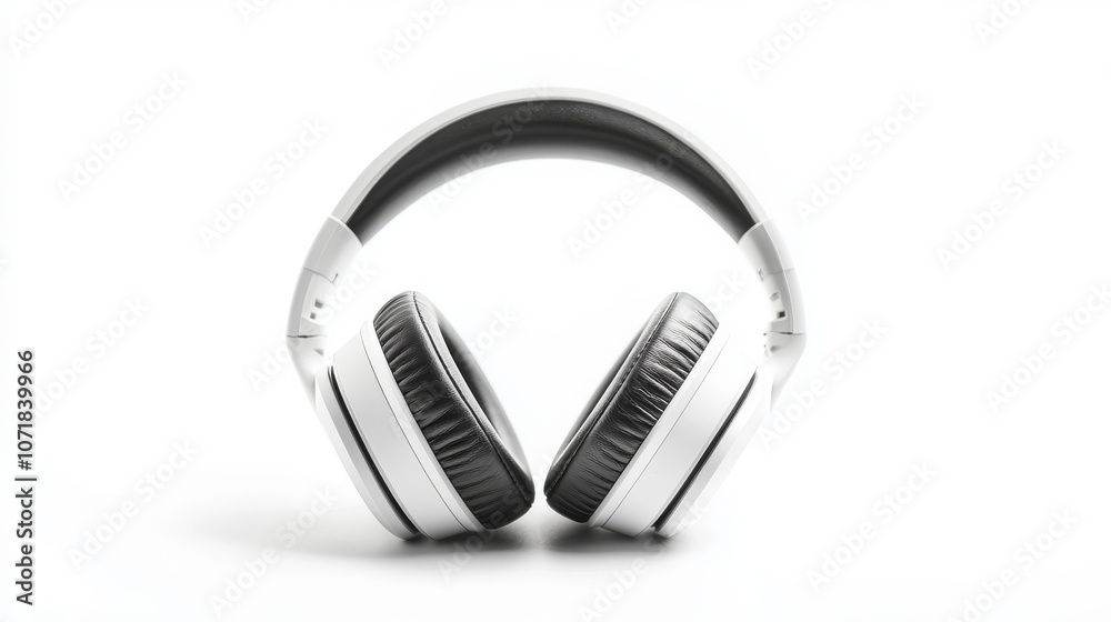 A pair of wireless headphones, isolated on a white background. A pair of wireless headphones, isolated on a white background.