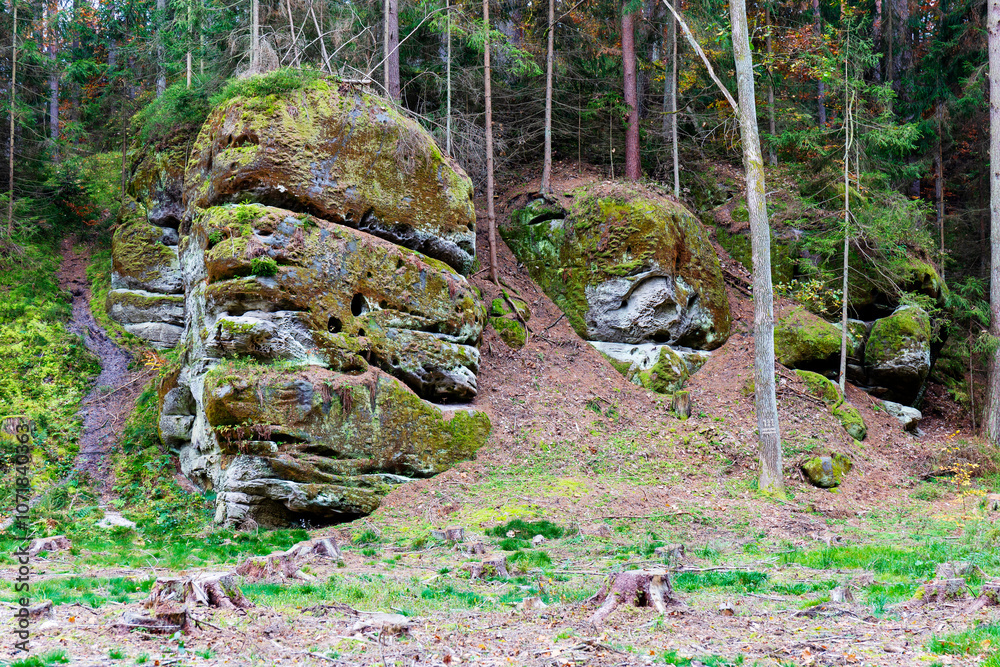 Colorful autumn Landscape in Bohemian Paradise, Czech Republic