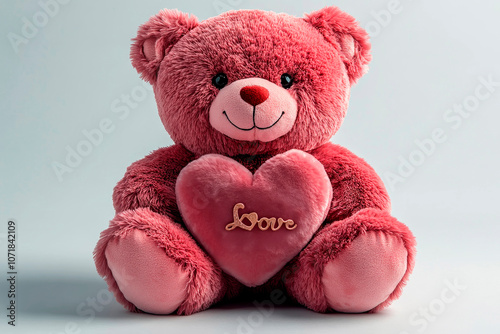 Valentain day, Cute Plush Teddy Bear Holding Heart with 