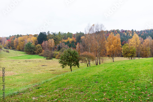 Obraz na płótnie Colorful autumn Landscape in Bohemian Paradise, Czech Republic w salonie