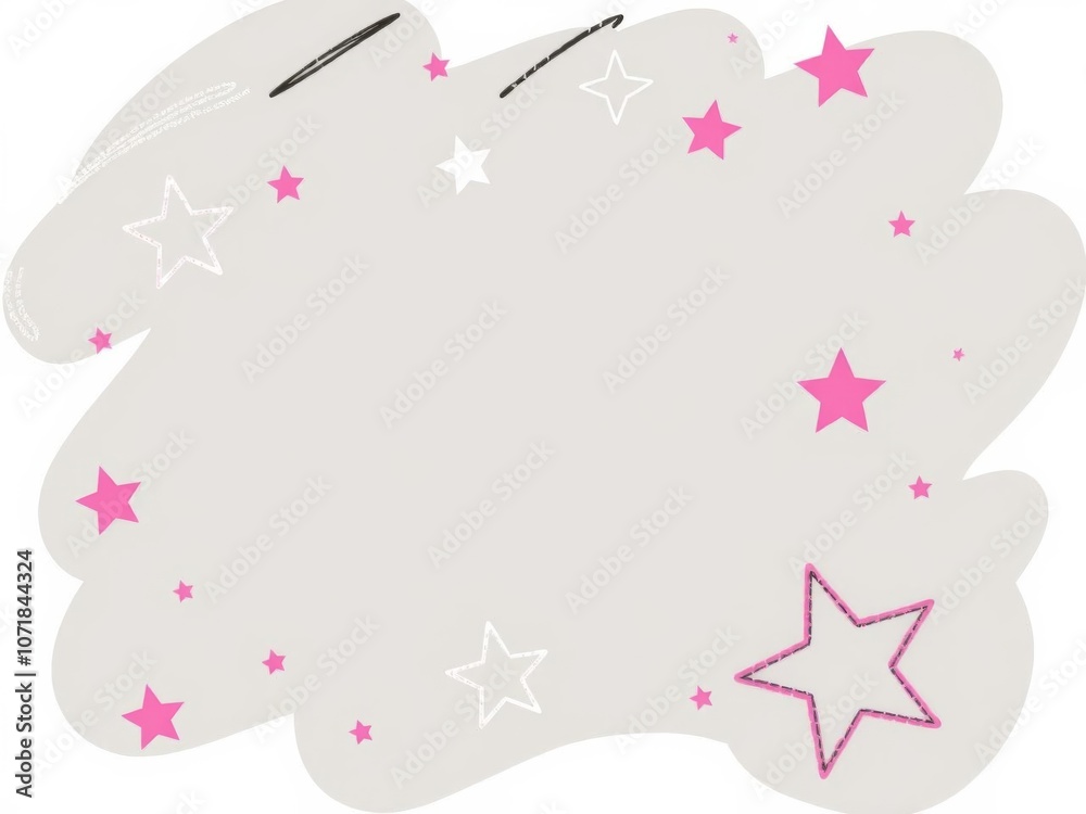 Pink stars and colorful scribble doodles create a dynamic abstract graphic collage, perfect for educational and creative projects, graphic, abstract
