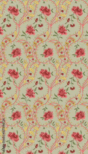 Obraz na płótnie seamless beautiful wallpaper cards all over design floral leaf vintage ornament Victorian ethnic geometric print paisley w salonie