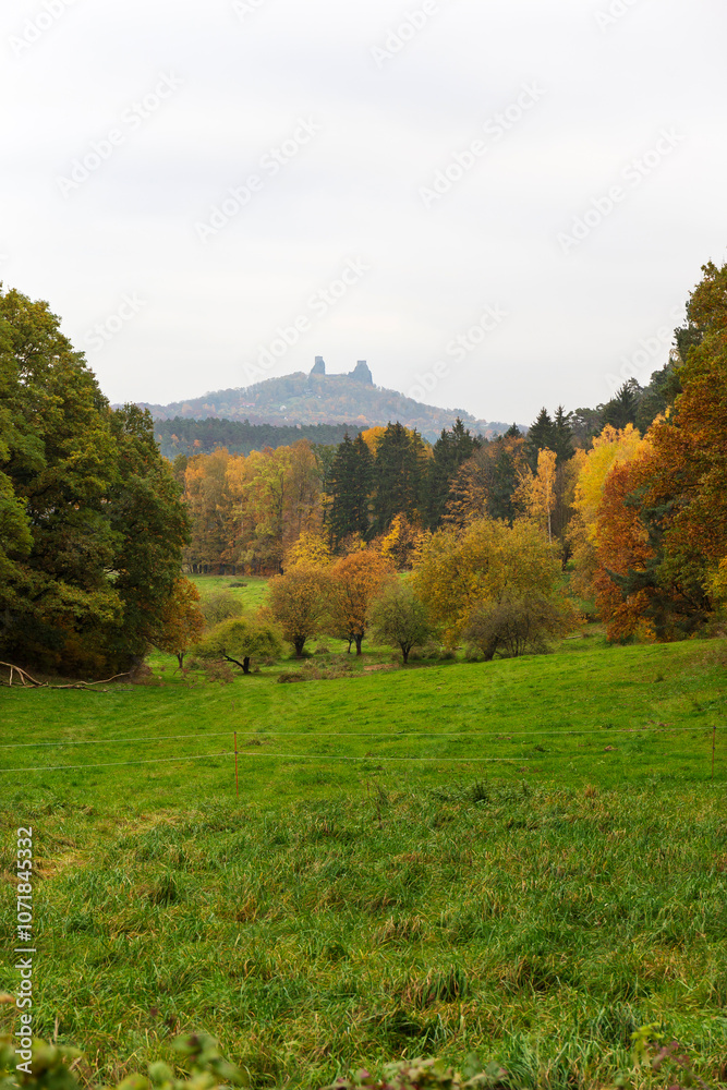 Colorful autumn Landscape in Bohemian Paradise, Czech Republic