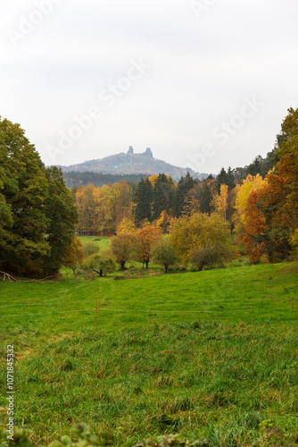 Obraz na płótnie Colorful autumn Landscape in Bohemian Paradise, Czech Republic w salonie