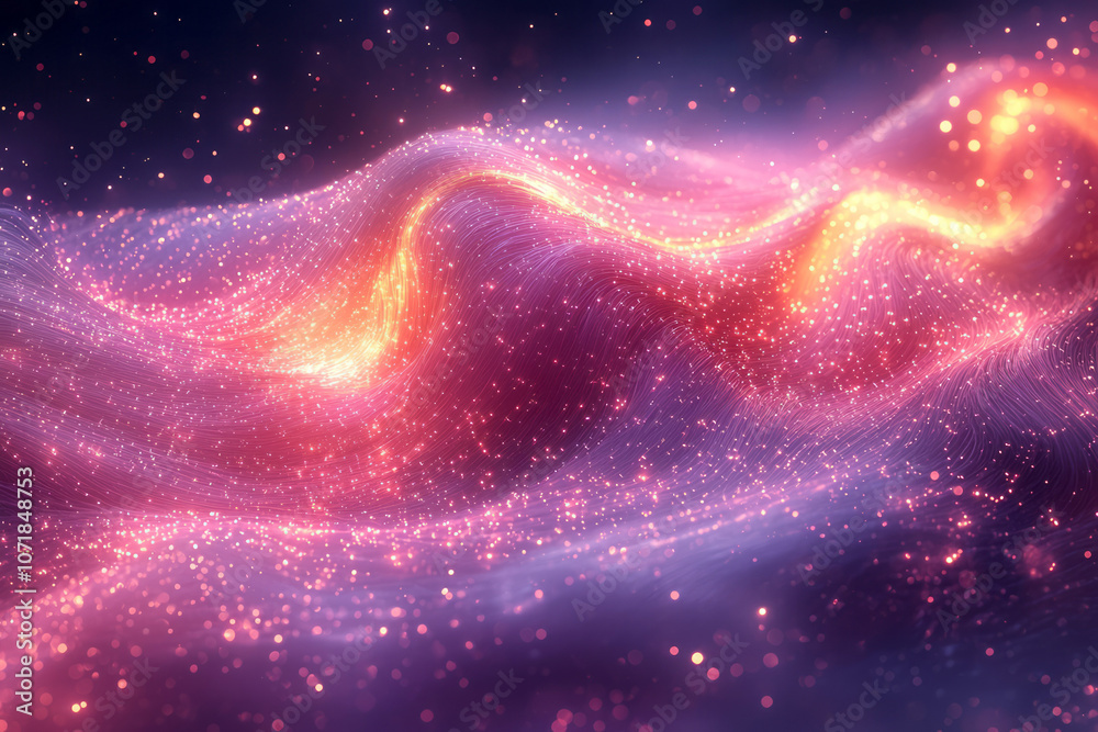 Obraz premium Abstract visualization of hair strands glowing with health and strength, symbolizing the concept of hair regrowth,
