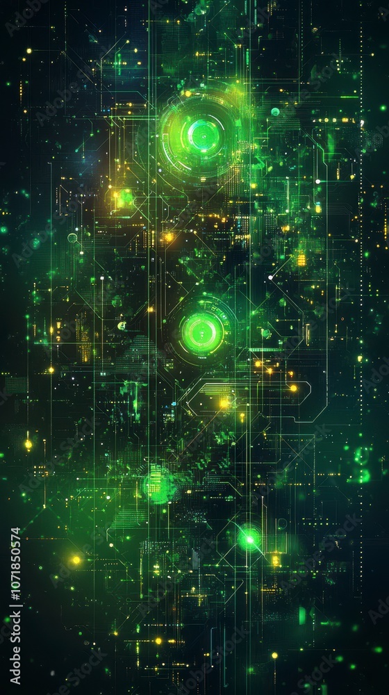 Obraz premium Glowing Circuit Board Design