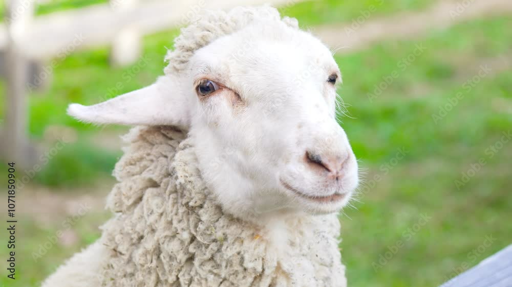 a sheep that lives on a farm
