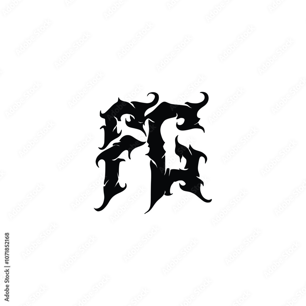 Obraz premium FG monogram logo design letter text name symbol monochrome logotype alphabet character simple logo
