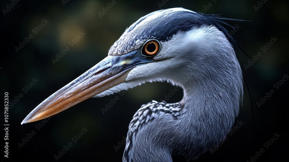 A large bird with a long neck and a long beak A large bird with a long neck and a long beak