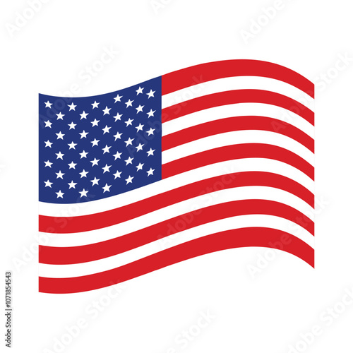 United States of America flag. USA flag vector. American waving flag clipping art. USA flag icon