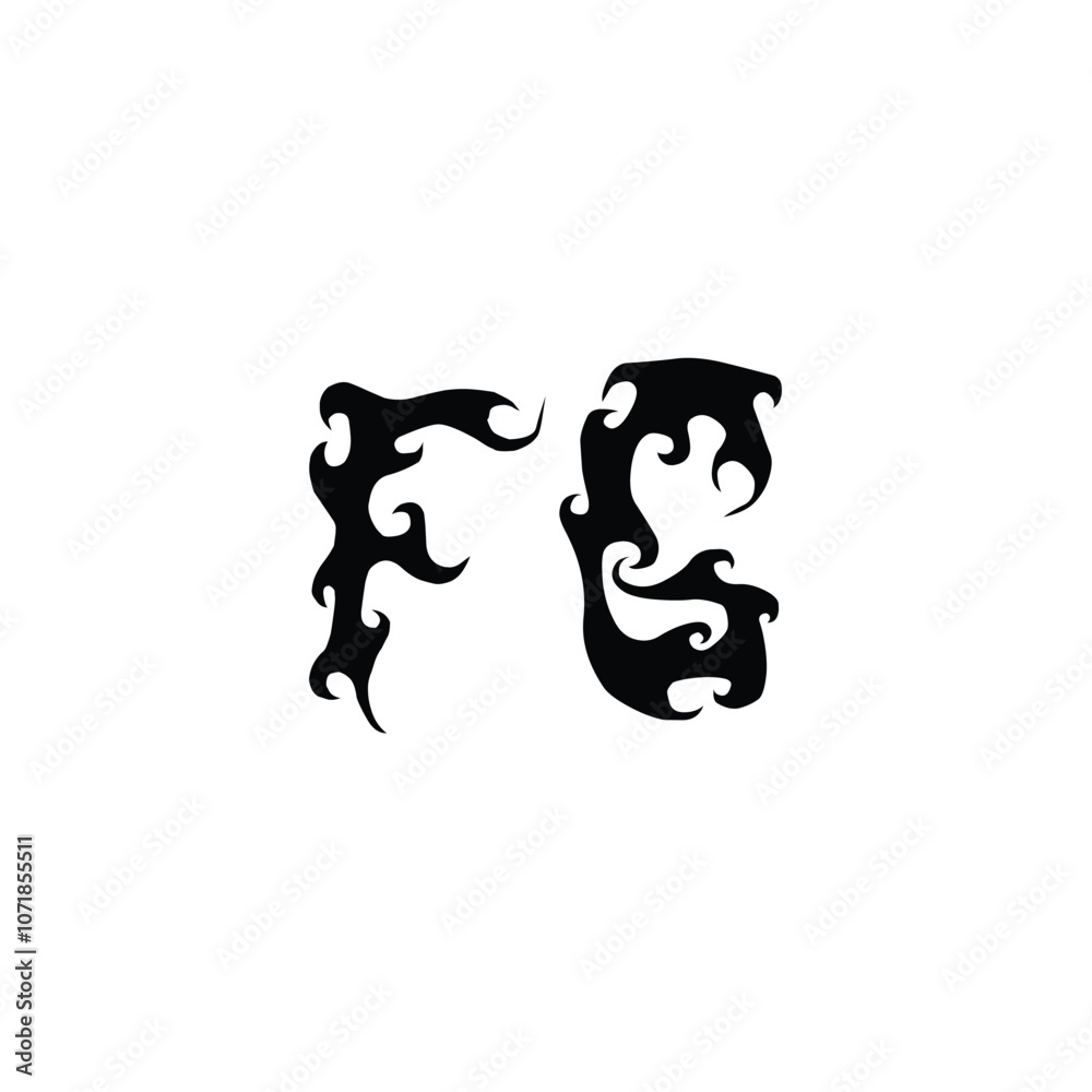 FG monogram logo design letter text name symbol monochrome logotype alphabet character simple logo FG monogram logo design letter text name symbol monochrome logotype alphabet character simple logo
