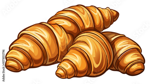 croissant isolated on white background, croissants vector illustration,  croissants vector illustration.