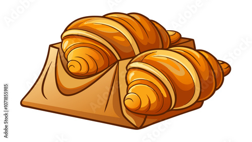 croissant isolated on white background, croissants vector illustration,  croissants vector illustration.