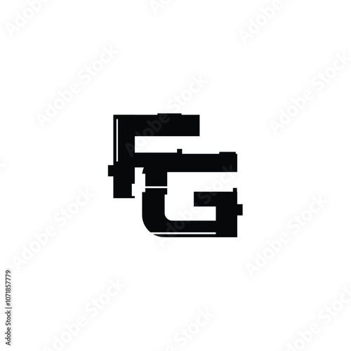 FG monogram logo design letter text name symbol monochrome logotype alphabet character simple logo