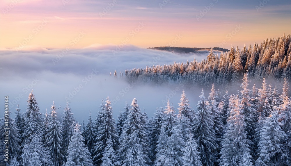 Obraz premium winter landscape with trees and snow