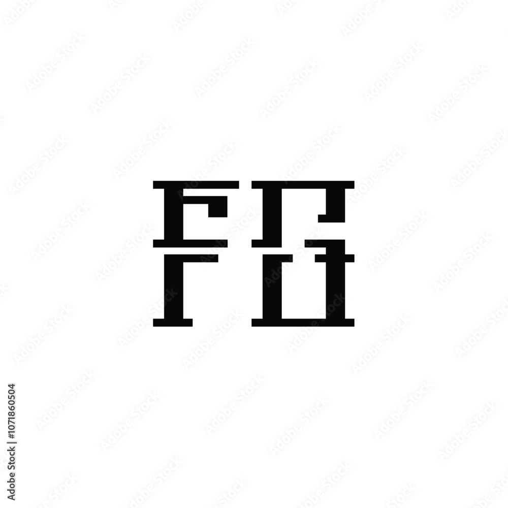 Obraz premium FG monogram logo design letter text name symbol monochrome logotype alphabet character simple logo