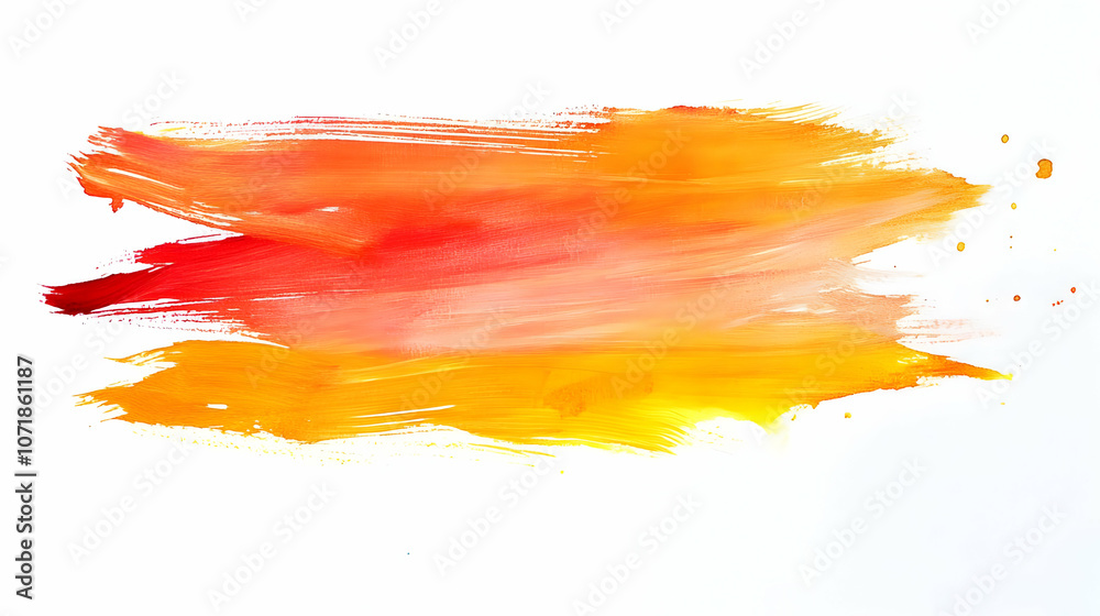 Abstract Orange, Red, and Yellow Brushstrokes on White Background, A Bright and Vivid Art Design Abstract Orange, Red, and Yellow Brushstrokes on White Background, A Bright and Vivid Art Design