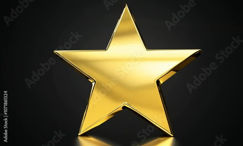 Golden star symbolizing excellence, quality, and achievement on a sleek black background with elegant highlights