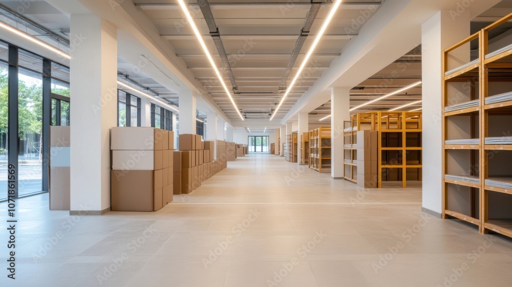 Bright and Spacious Empty Corridor in Modern Office Building with Minimalist Interior Design Vast clean and contemporary hallway space with geometric patterns and symmetrical lighting layout Bright and Spacious Empty Corridor in Modern Office Building with Minimalist Interior Design Vast clean and contemporary hallway space with geometric patterns and symmetrical lighting layout