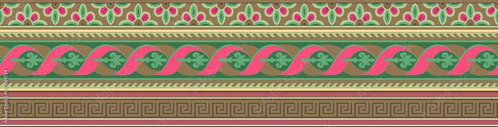 seamless beautiful wallpaper cards border design floral leaf vintage ornament Victorian geometric ethnic print paisley