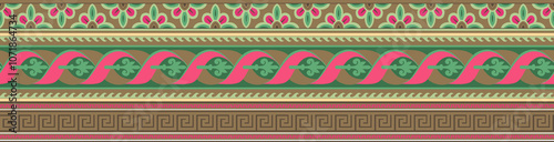 Obraz na płótnie seamless beautiful wallpaper cards border design floral leaf vintage ornament Victorian geometric ethnic print paisley w salonie