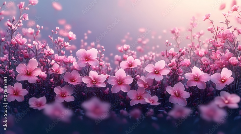 Obraz premium pink flowers in the garden