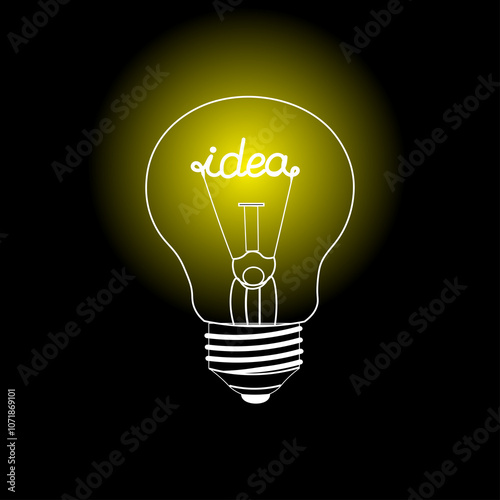 Light bulb with the inscription idea