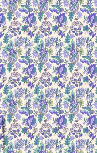 Obraz na płótnie seamless beautiful wallpaper cards all over design floral leaf vintage ornament Victorian ethnic geometric print paisley w salonie