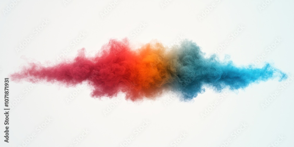 Colorful smoke cloud creating an abstract design with vibrant hues and smooth textures. Colorful smoke cloud creating an abstract design with vibrant hues and smooth textures.