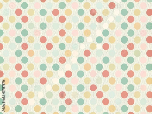 Vintage Polka Dot Pattern with Soft Pastel Colors