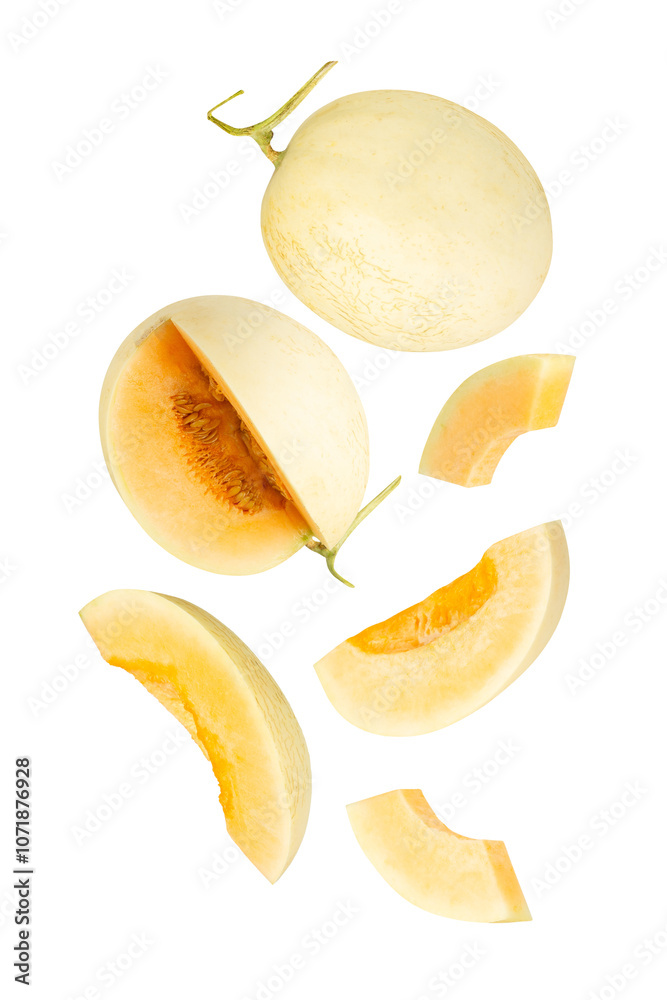 Falling Cantaloupe cutout, full depth of field. Falling Cantaloupe cutout, full depth of field.