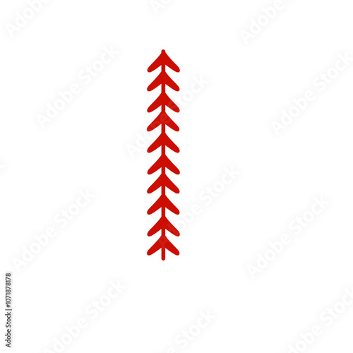 The red stitch or stitching of the baseball 