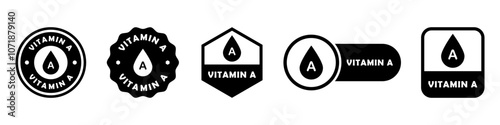 Vitamin A - collection of icons for supplement or product packaging.