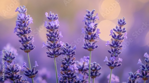 Close-up of lavender flowers blooming in a field.